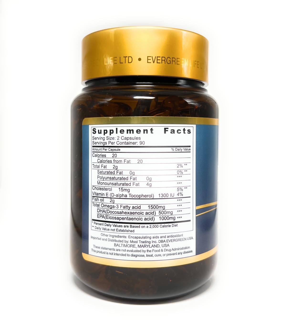 EverGreen Newzealand RTG Omega 3 Fish Oil from Anchovy Softgel 180 Count