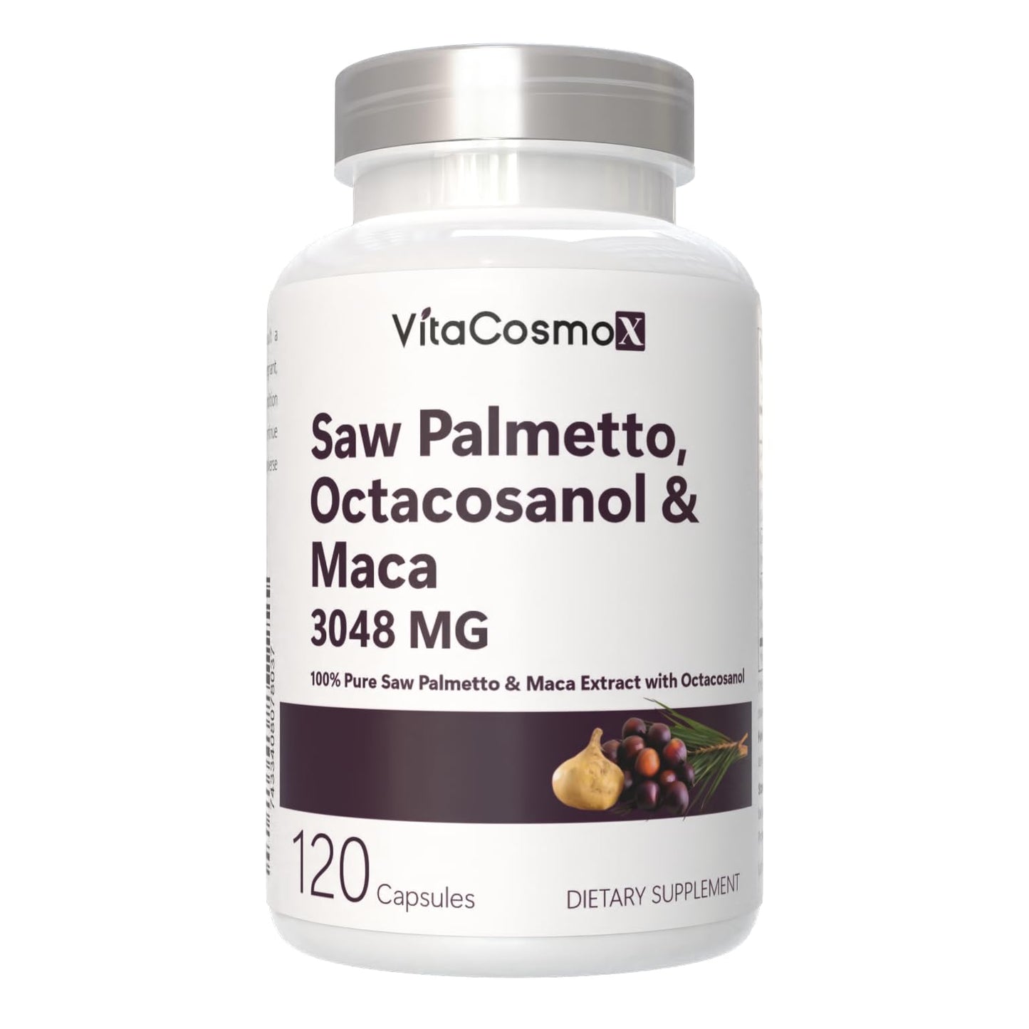 VitaCosmoX Saw Palmetto Complex with Maca Capsules 120 Count