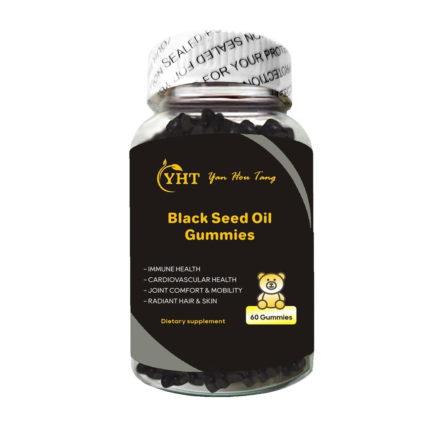 Eilin YHT Sativa Black Seed Oil Gummies 1000MG Immune System Joints Digestion Hair Skin Support Supplement, 60 Gummies