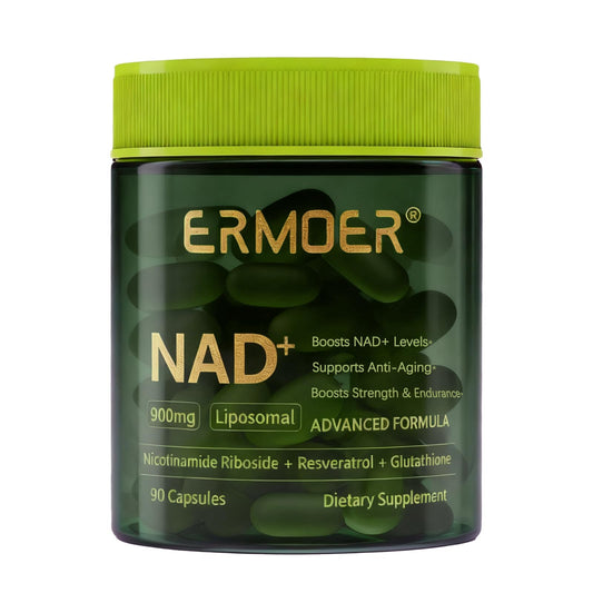 ERMOER NAD Liposomal Nicotinamide Riboside with Resveratrol & Quercetin 900mg Chewable 90 Count