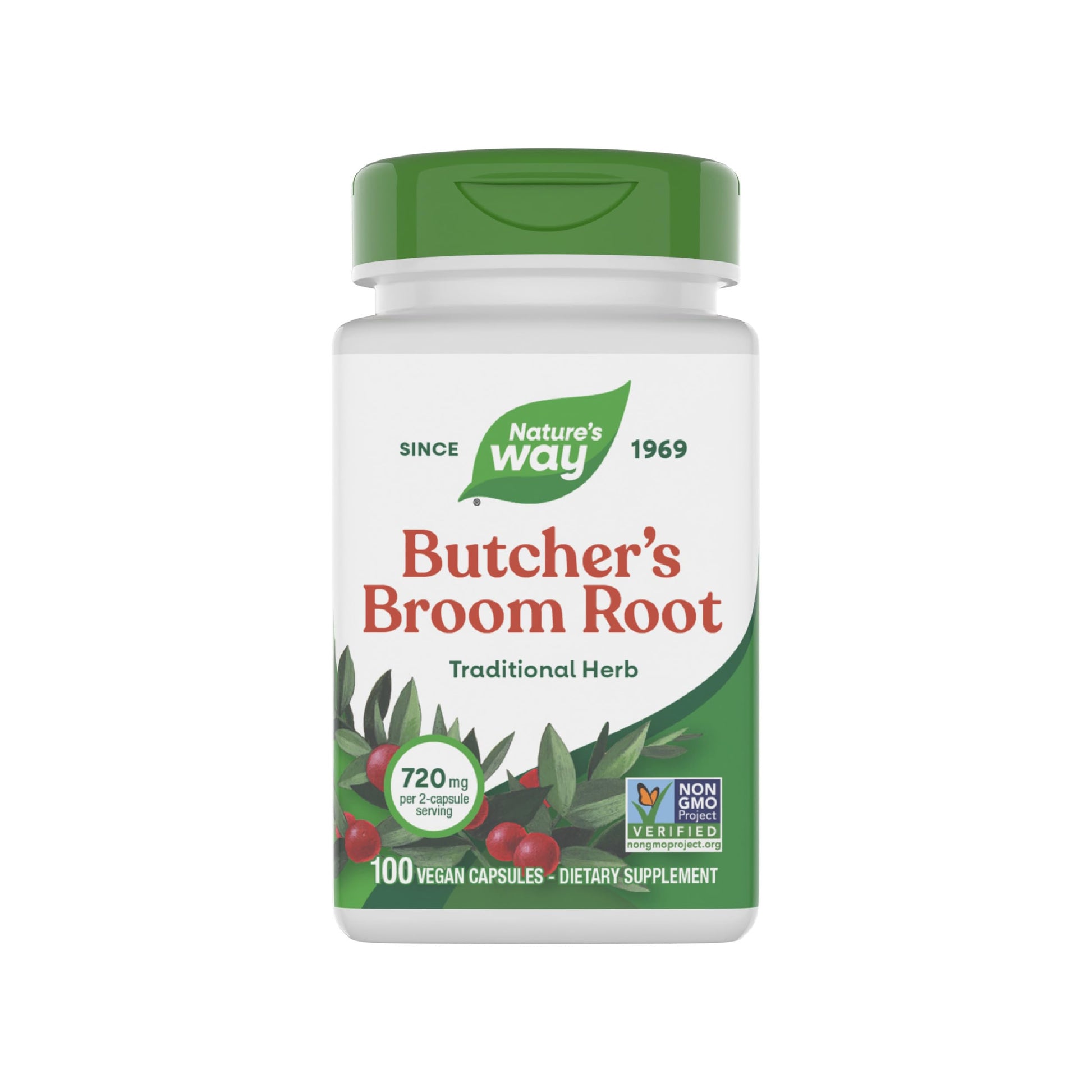 Nature's Way Butcher's Broom Capsules, 100 Count