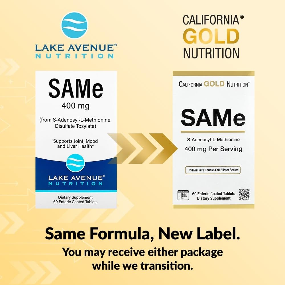 Lake Avenue California Gold Nutrition Same, Disulfate Tosylate, 400 mg Enteric Coated Tablets, 60 Tablets
