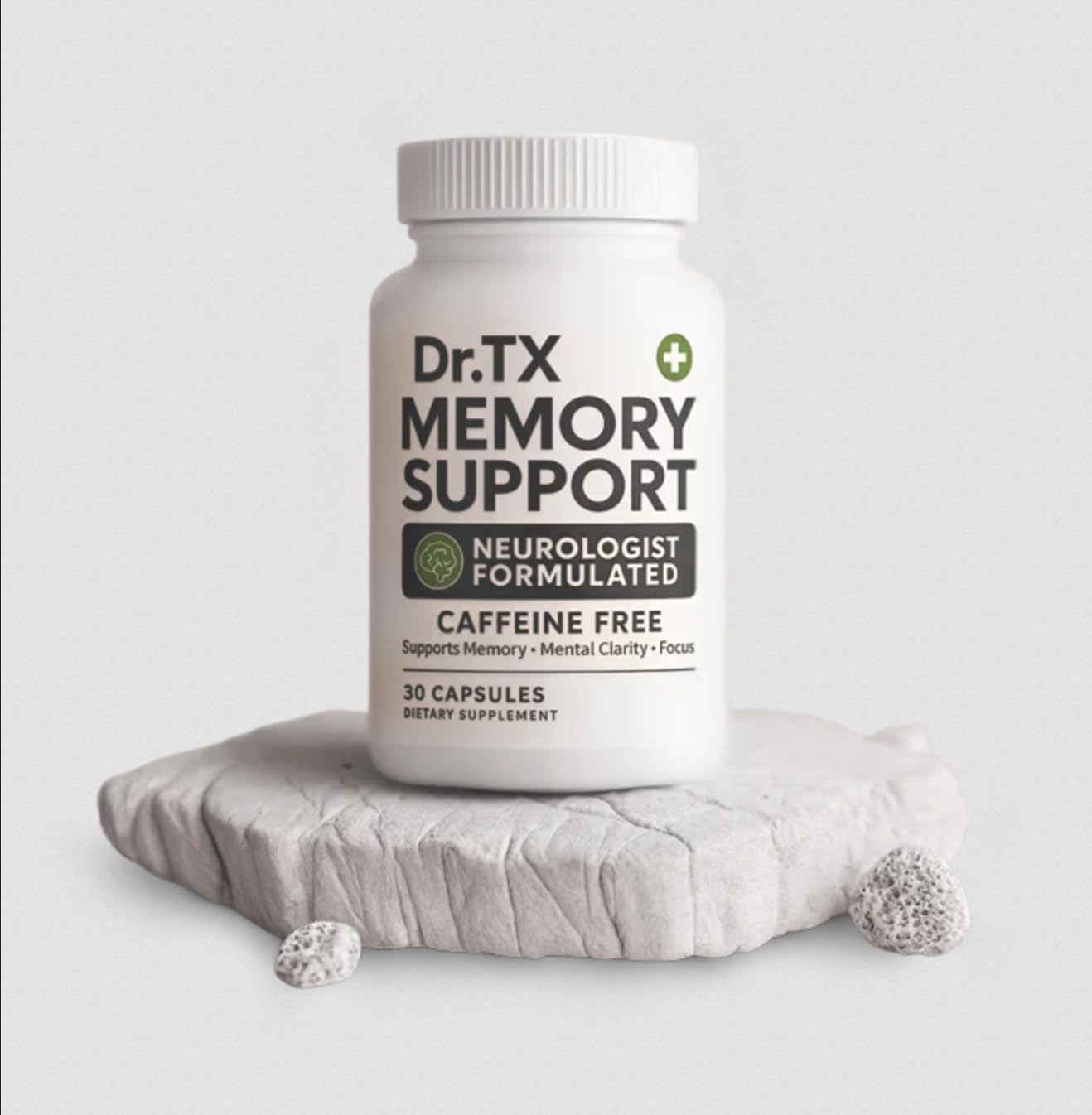 Dr. TX Memory Support Neurologist-Formulated Brain Supplement for Memory, Recall & Mental Clarity – Cognitive Health Support for Adults & Seniors – Caffeine-Free Capsules, 30 Count
