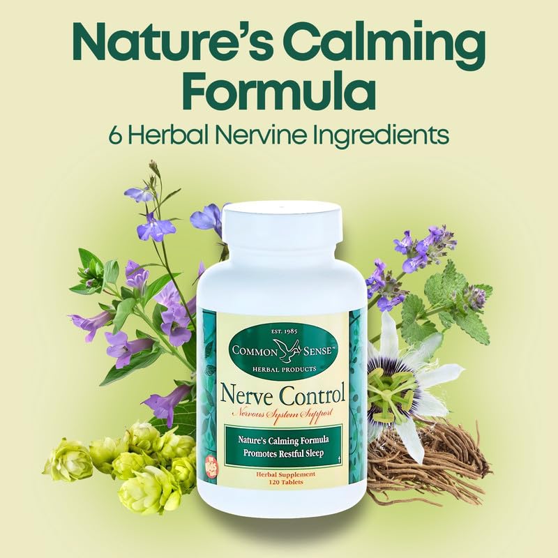 Common Sense Herbal Products Nerve Control: Central Nervous System Support Tablet, 1 Count