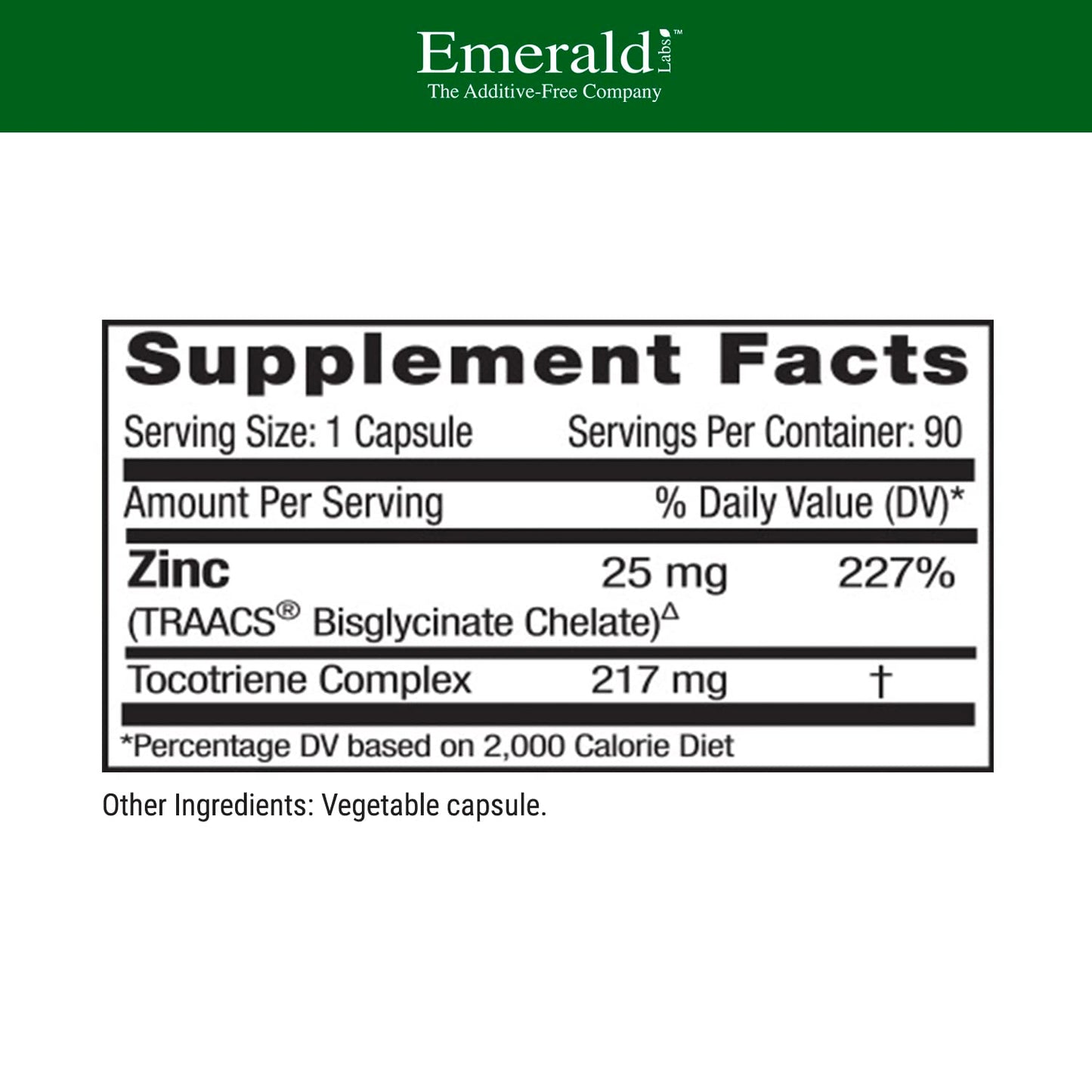 Emerald Labs Zinc 25mg Capsule - 180 Capsules