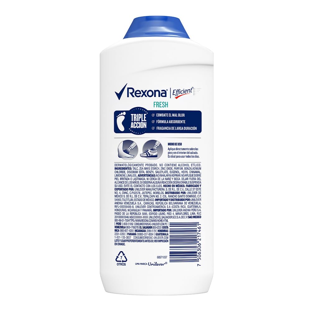 Rexona Foot Powder with Zinc Oxide, 7.05 Ounce