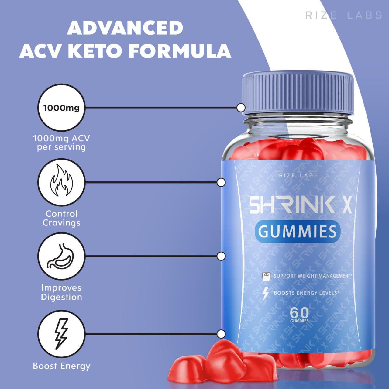 Rize Labs Shrink X Gummies 120 Gummies