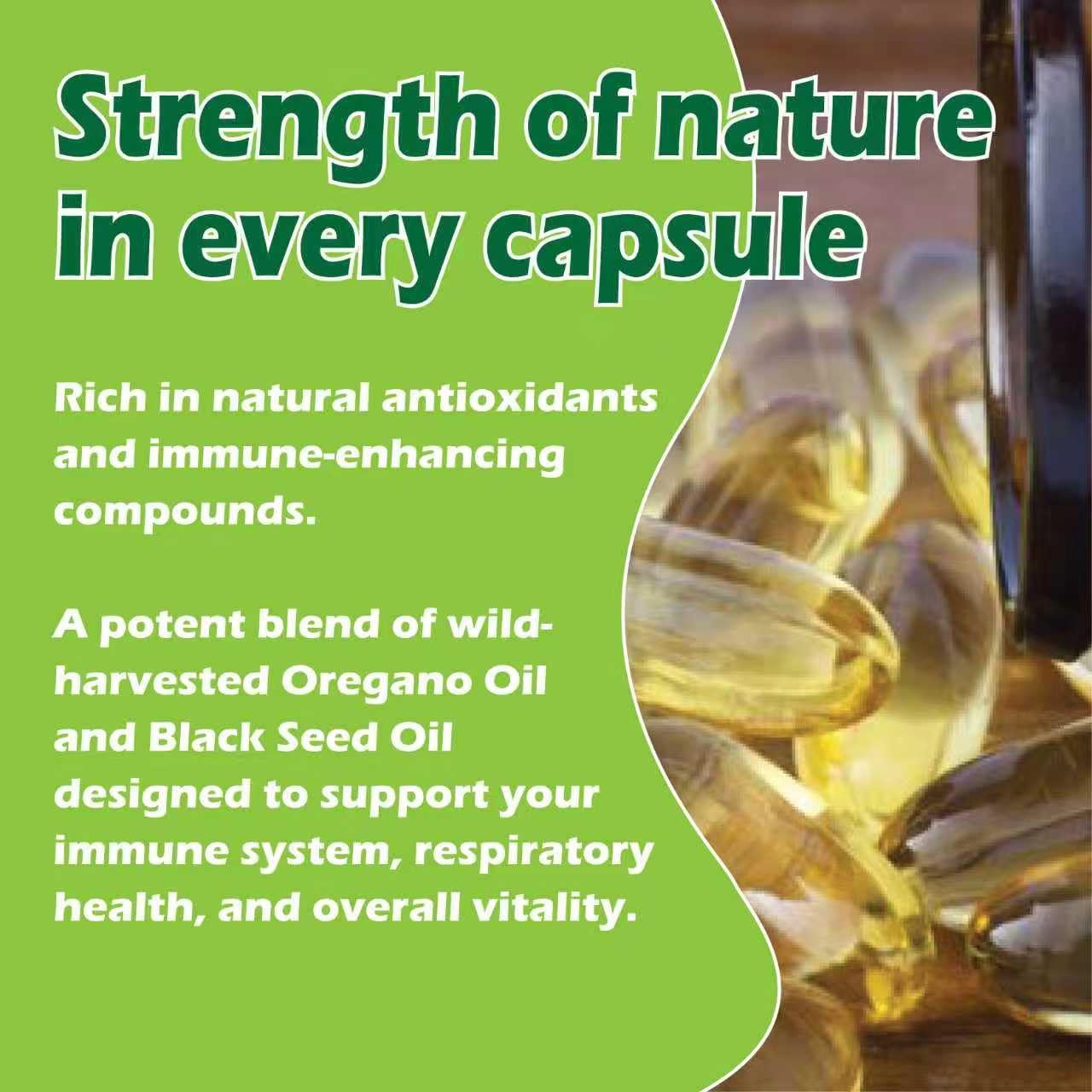 RESILLA Oil of Oregano with Black Seed Oil Capsules, 300 Count