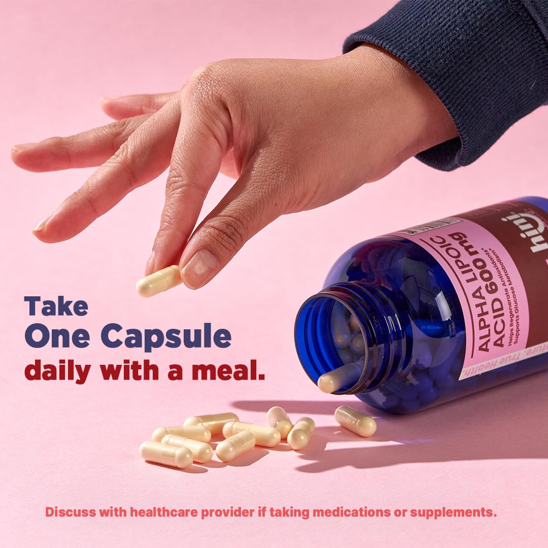 HINI Alpha Lipoic Acid 600 mg Extra Strength ALA Antioxidant Support Capsule 120 Count