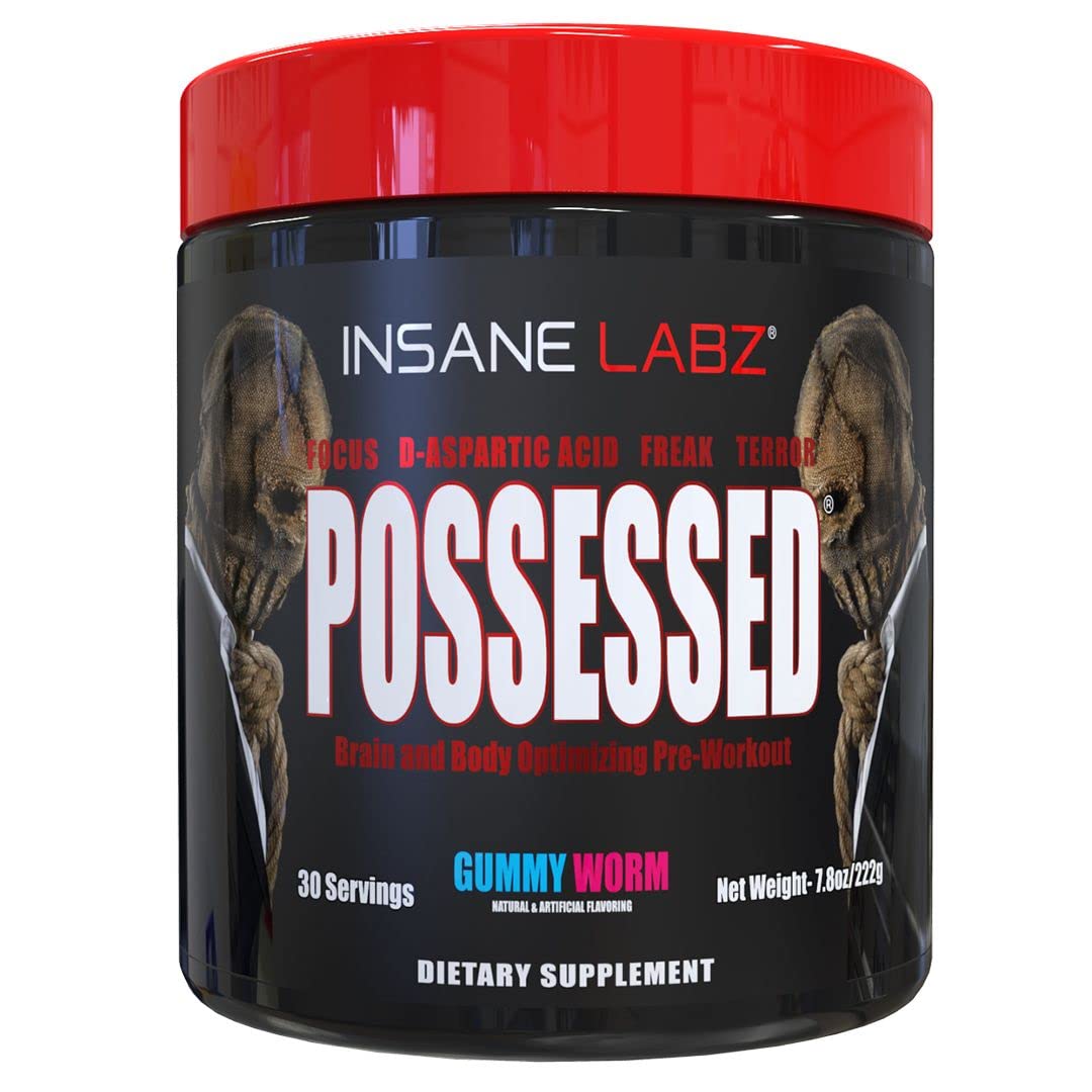 Insane Labz Possessed Low Stimulant Testosterone-Boosting Pre Workout Powder, 7.8 oz, 30 Servings