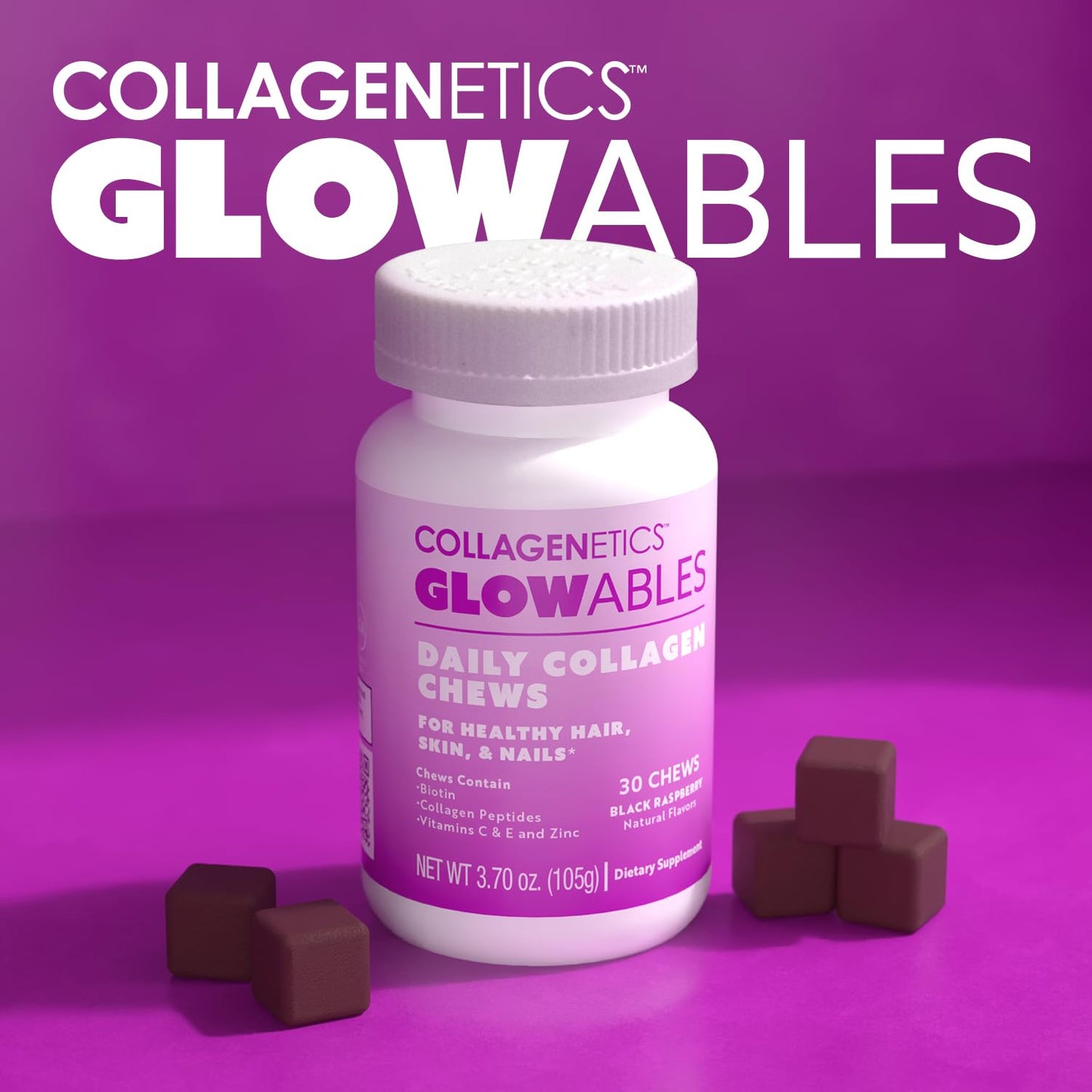 Devoted Creations Collagenetics Glowables Daily Collagen Chews Gummy 30 Count