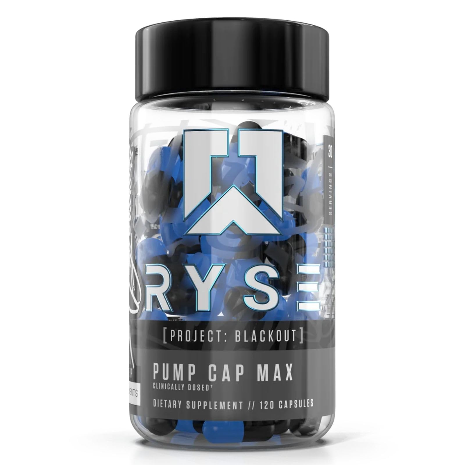 RYSE Up Supplements Project Blackout Pump Cap Max Capsules, 120 Count