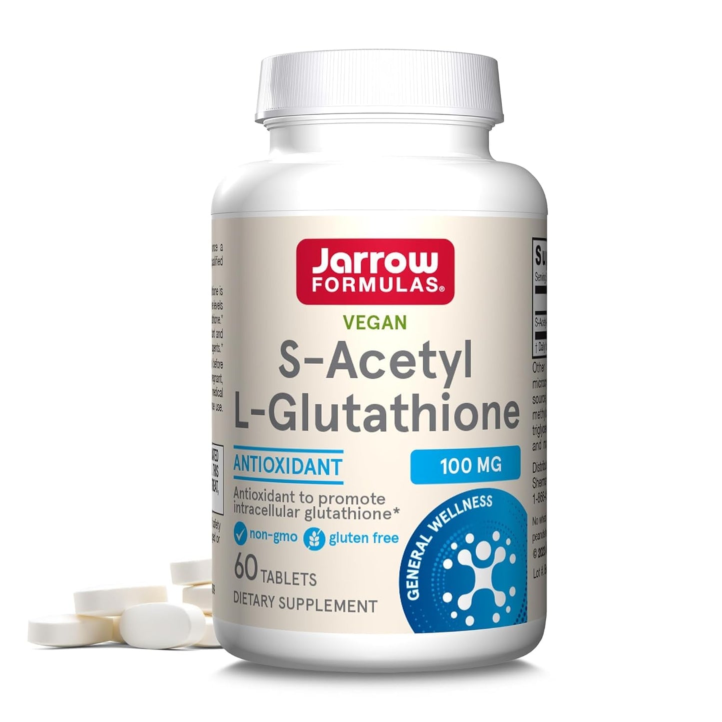 Jarrow Formulas S-Acetyl L-Glutathione 100 mg Tablets, 60 Count