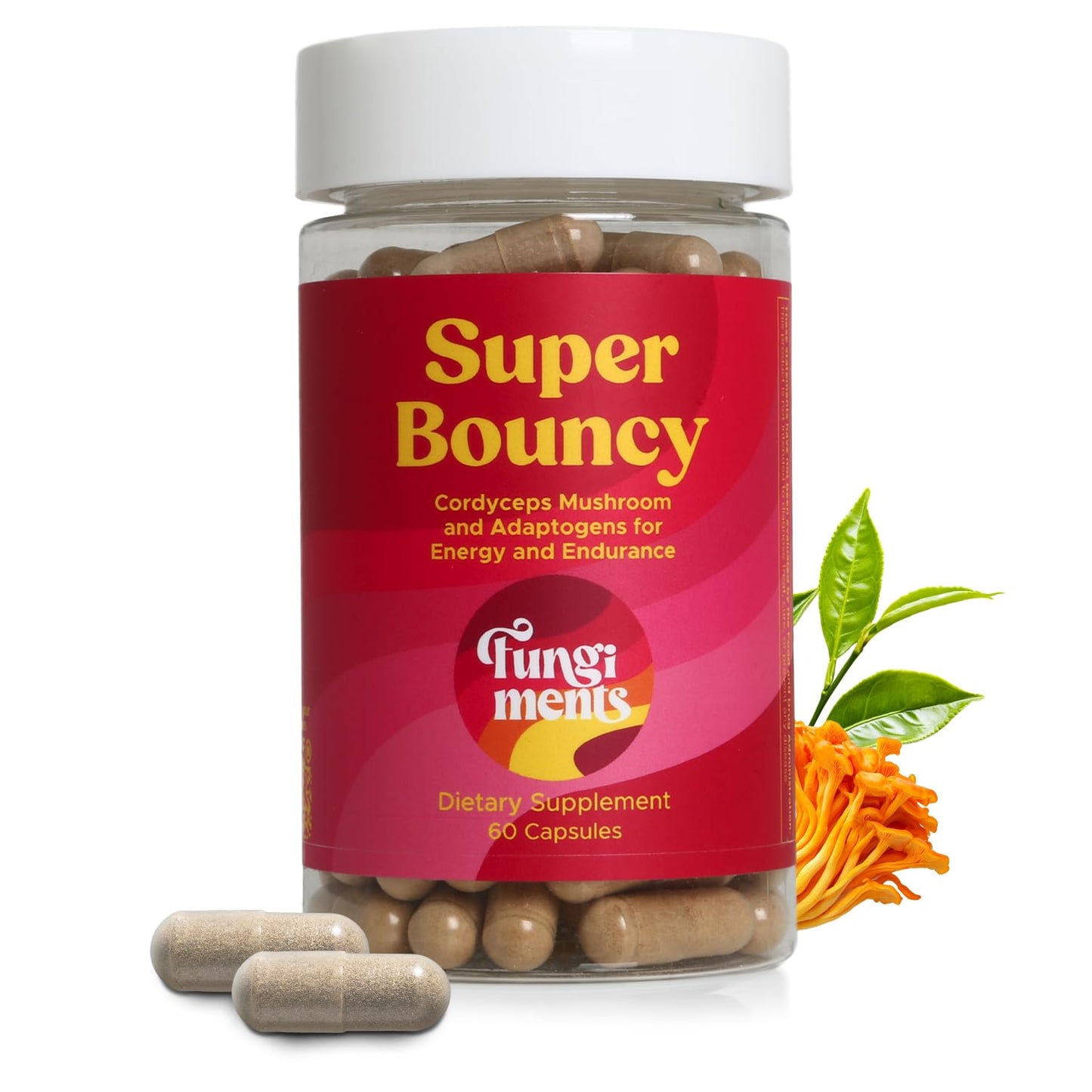 Fungiments Super Bouncy Cordyceps Mushroom Supplement for Women 60 Capsules