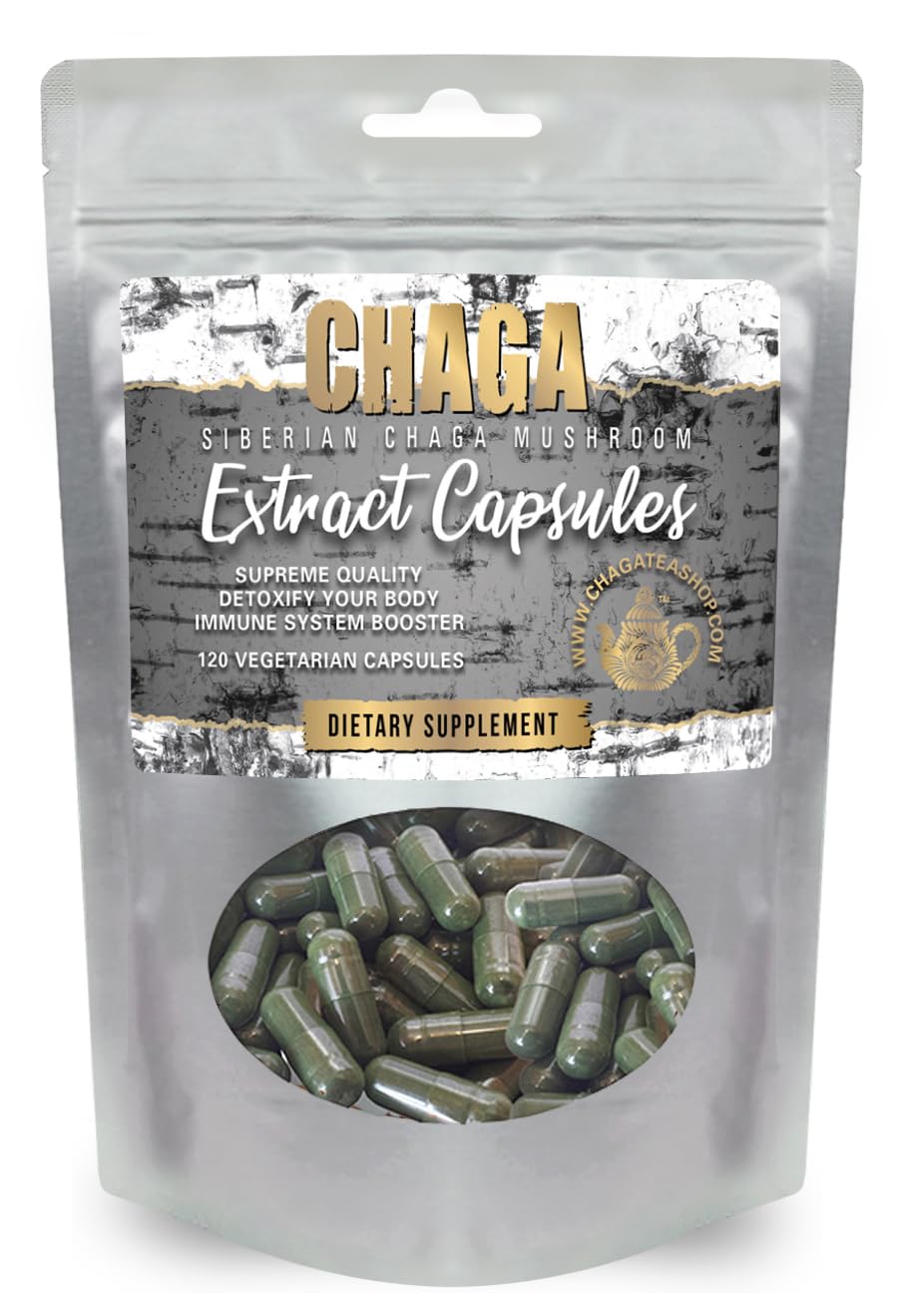 ChagaTeaShop Siberian Chaga Extract Capsules 1 Count