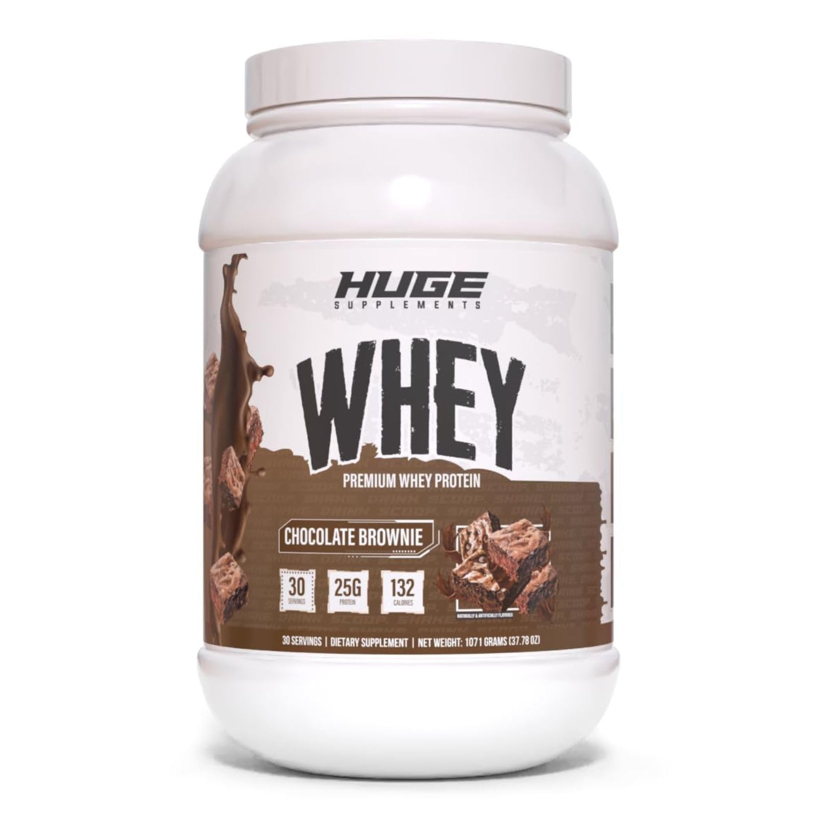 Huge Supplements Huge Whey Protein Powder, Chocolate Brownie, 30 Servings