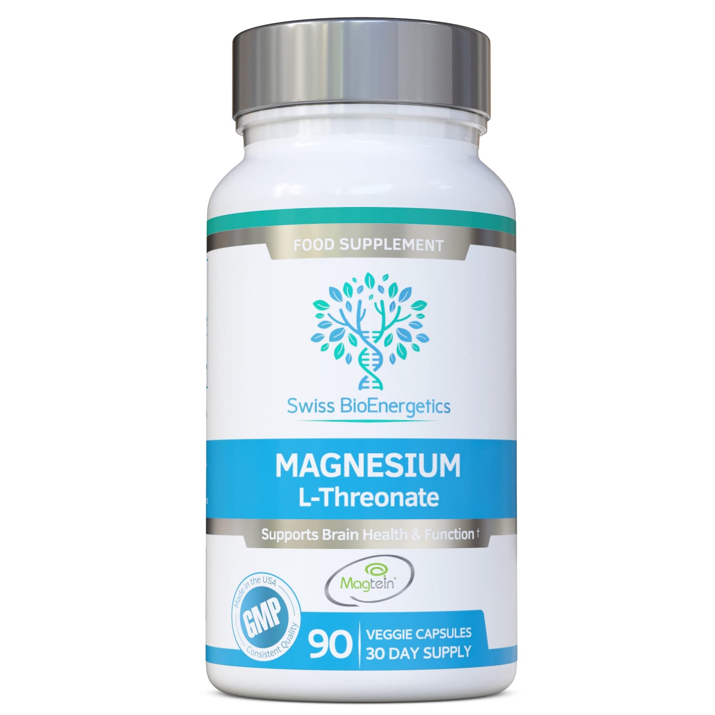 Swiss Bioenergetics Magtein Magnesium L-Threonate Capsule, 90 Count