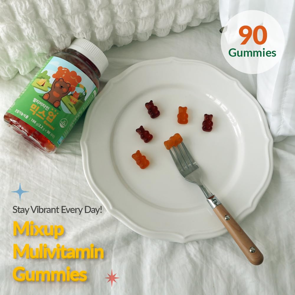 ZIOSTAND MixUp Multivitamin Gummies – Assorted Fruit Flavors, Fun Bear Shape, 90 Gummies