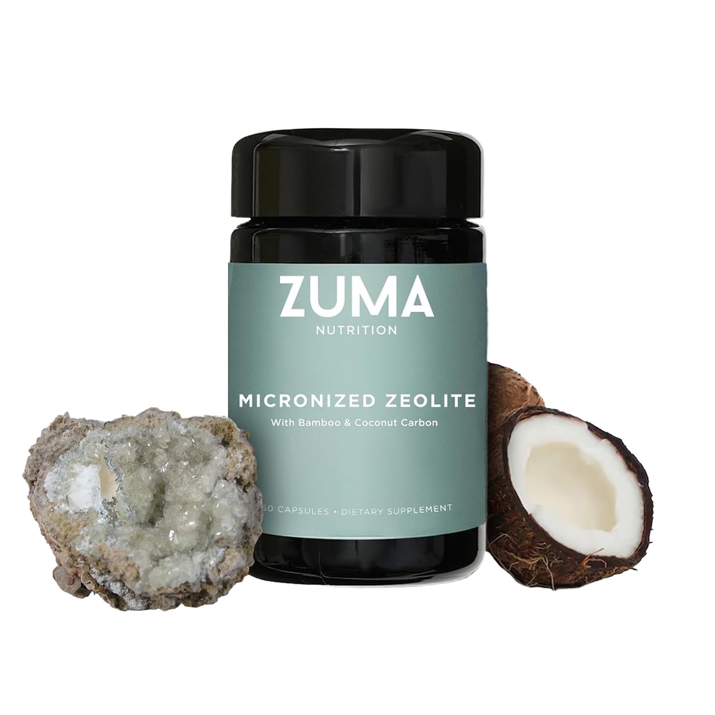 Zuma Nutrition Zeolite Micronized Capsules, Vegan Formula with Volcanic and Ocean Minerals for Gut Health Support, 60 Capsules