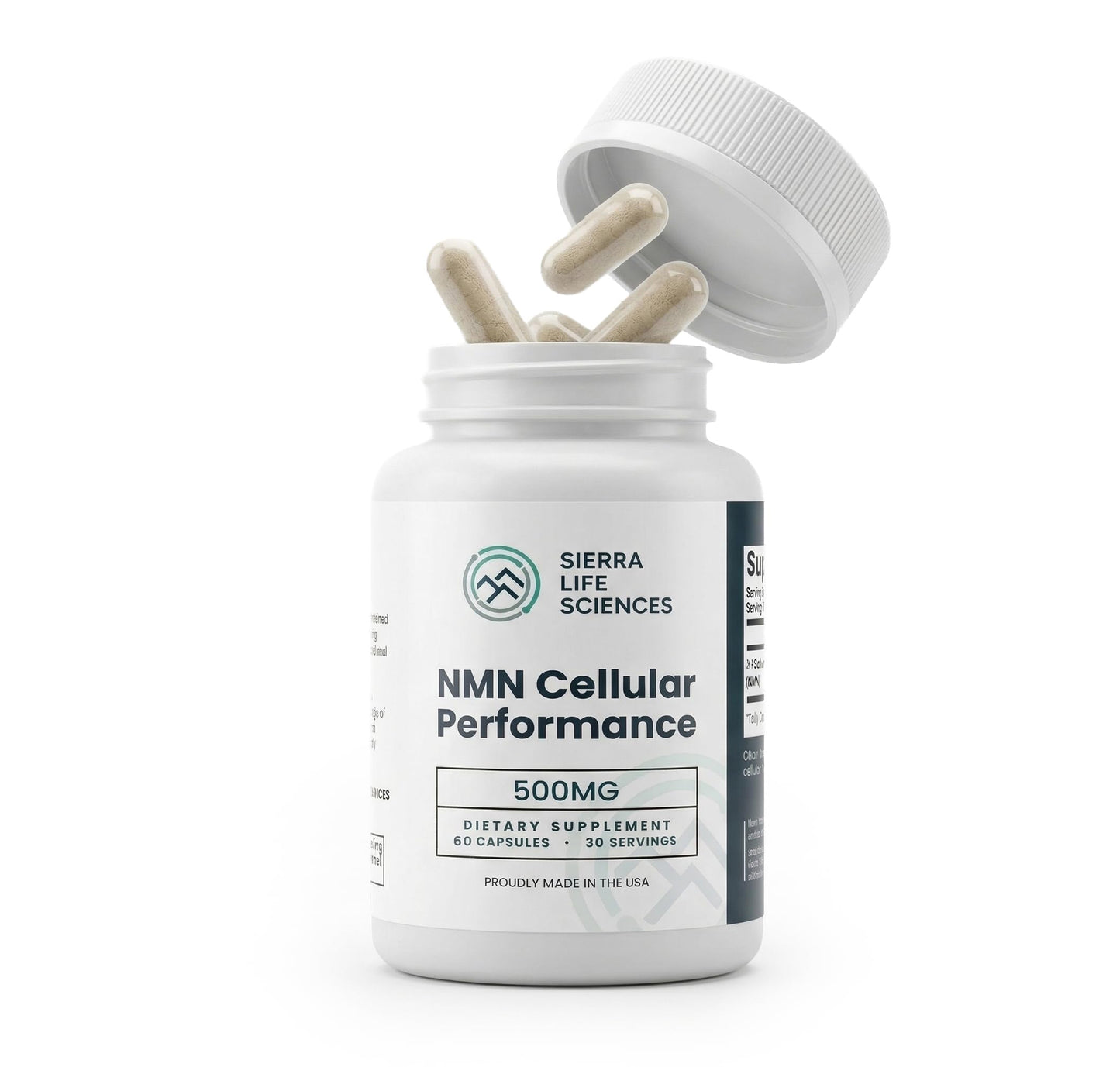 SIERRA LIFE SCIENCES NMN Supplement 500mg NAD+ Booster Vegan Capsules, 60 Count