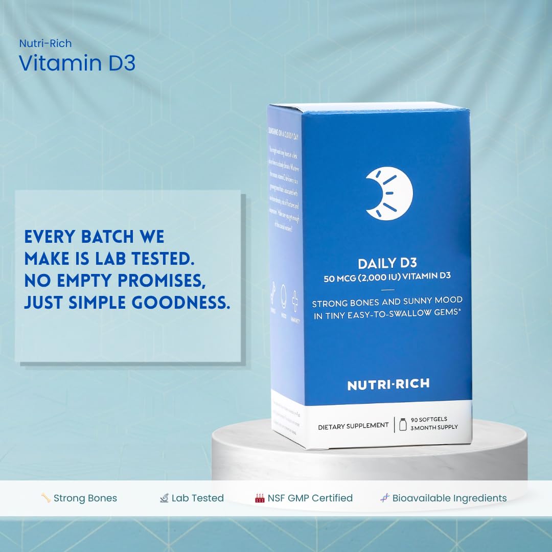 Nutri-Rich Vitamin D3 Softgels 2000 IU (50 mcg) 90 Count