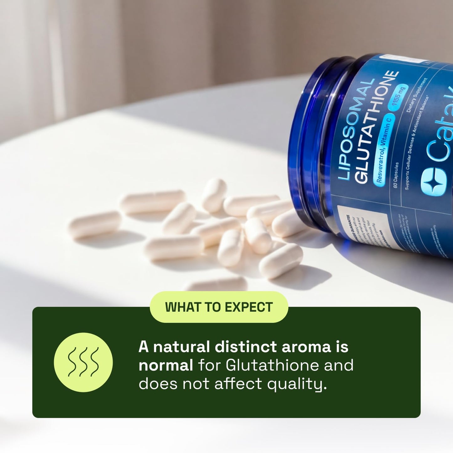 Cata-Kor Liposomal Glutathione – Ultra High Absorption with Resveratrol, Vitamin C, Selenium & Vitamin B2, 60 Capsules