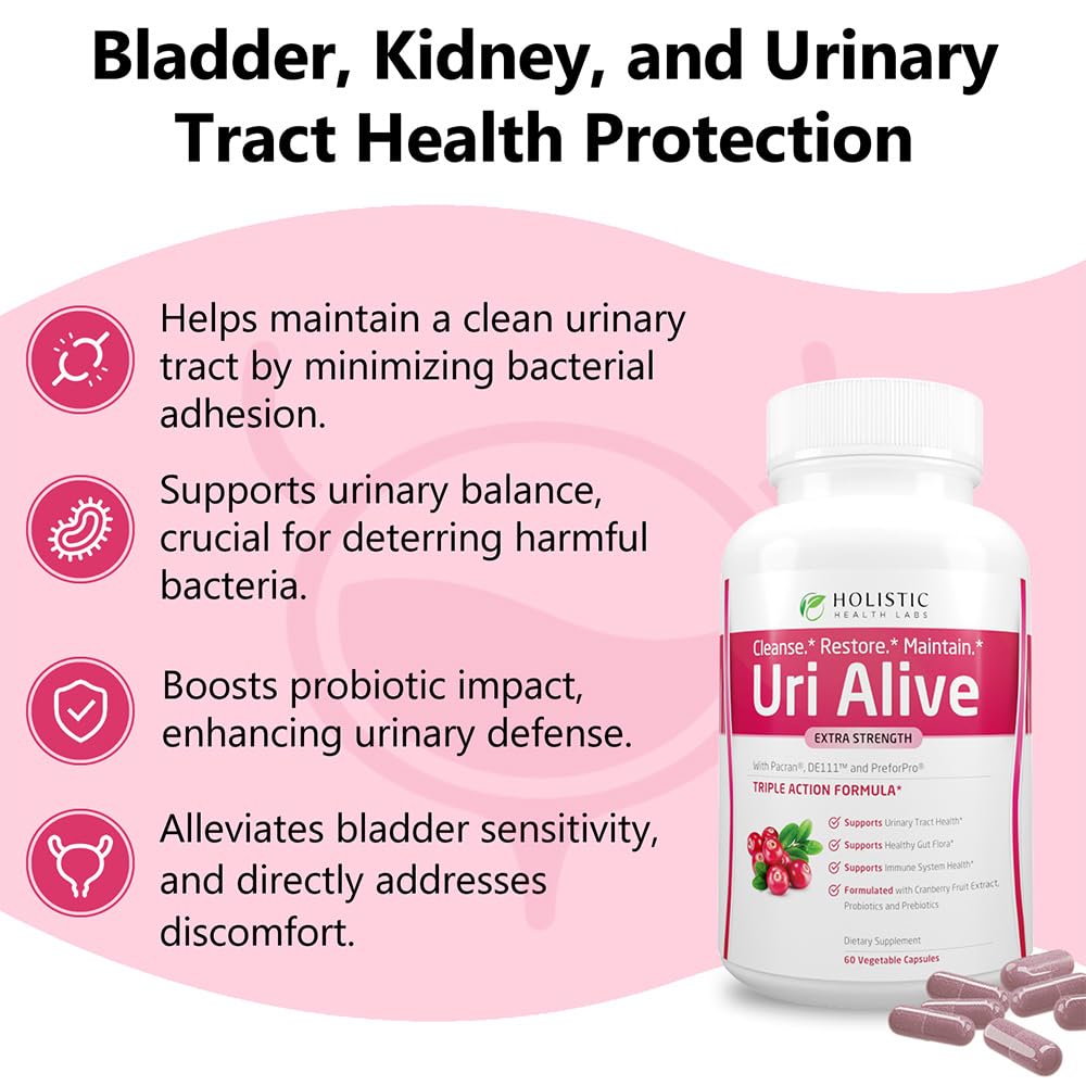 Holistic Health Labs Uri Alive Extra Strength Urinary Support Supplement Capsule, 60 Capsules