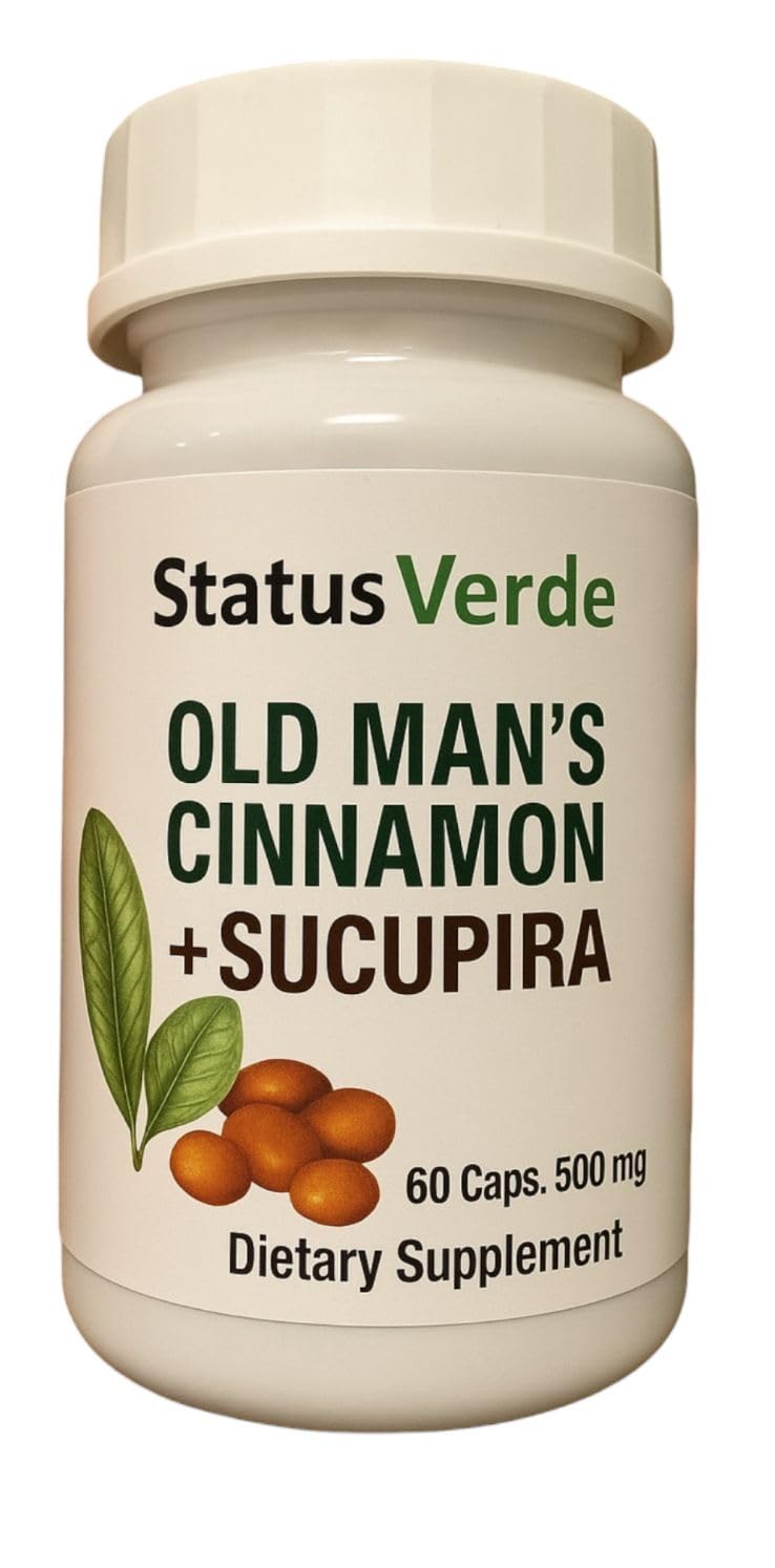 STATUS VERDE Old Man's Cinnamon with Sucupira 500 Mg, 60 Capsules