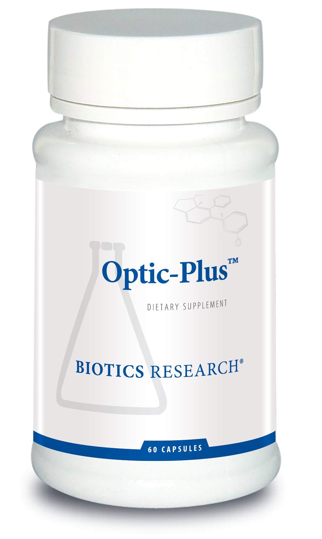 BIOTICS RESEARCH Optic Plus Eye Vitamin & Mineral Support Supplement with Lutein and Zeaxanthin, Healthy Retinal Tissue and Vision, 60 Capsules