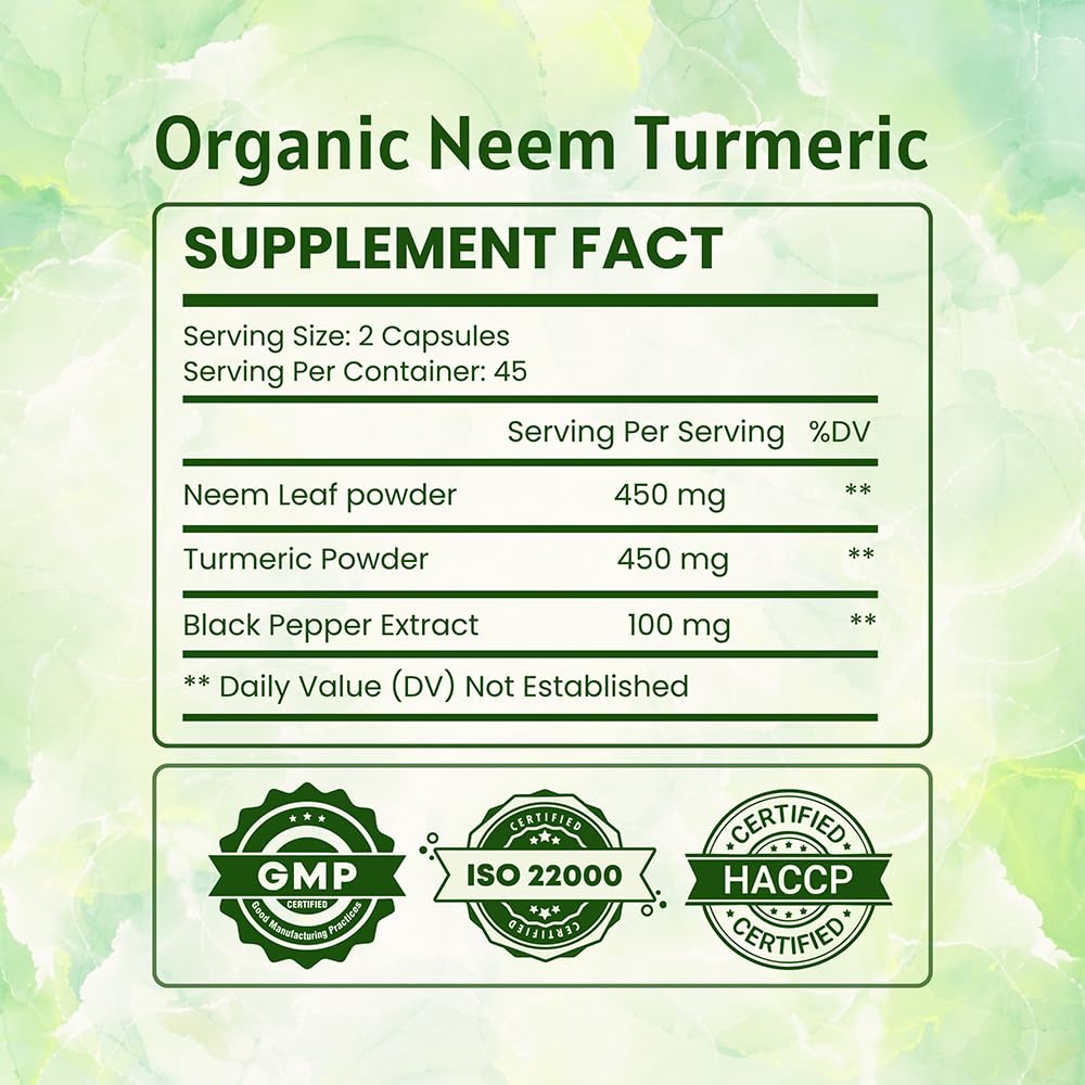 Ireya Ayurveda Neem & Turmeric Capsules 90 Count