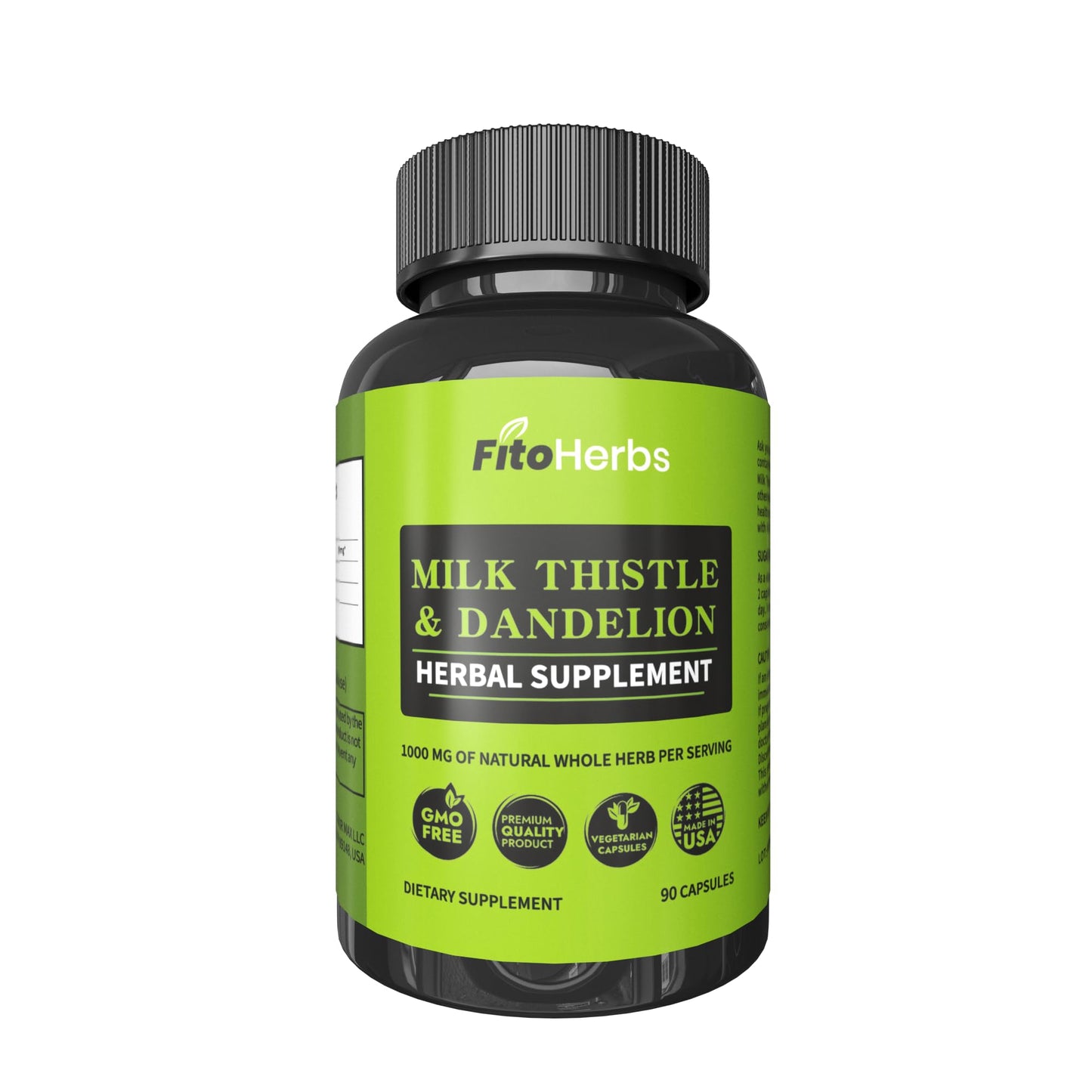 FitoHerbs Milk Thistle & Dandelion 1000mg Capsule, 90 Count