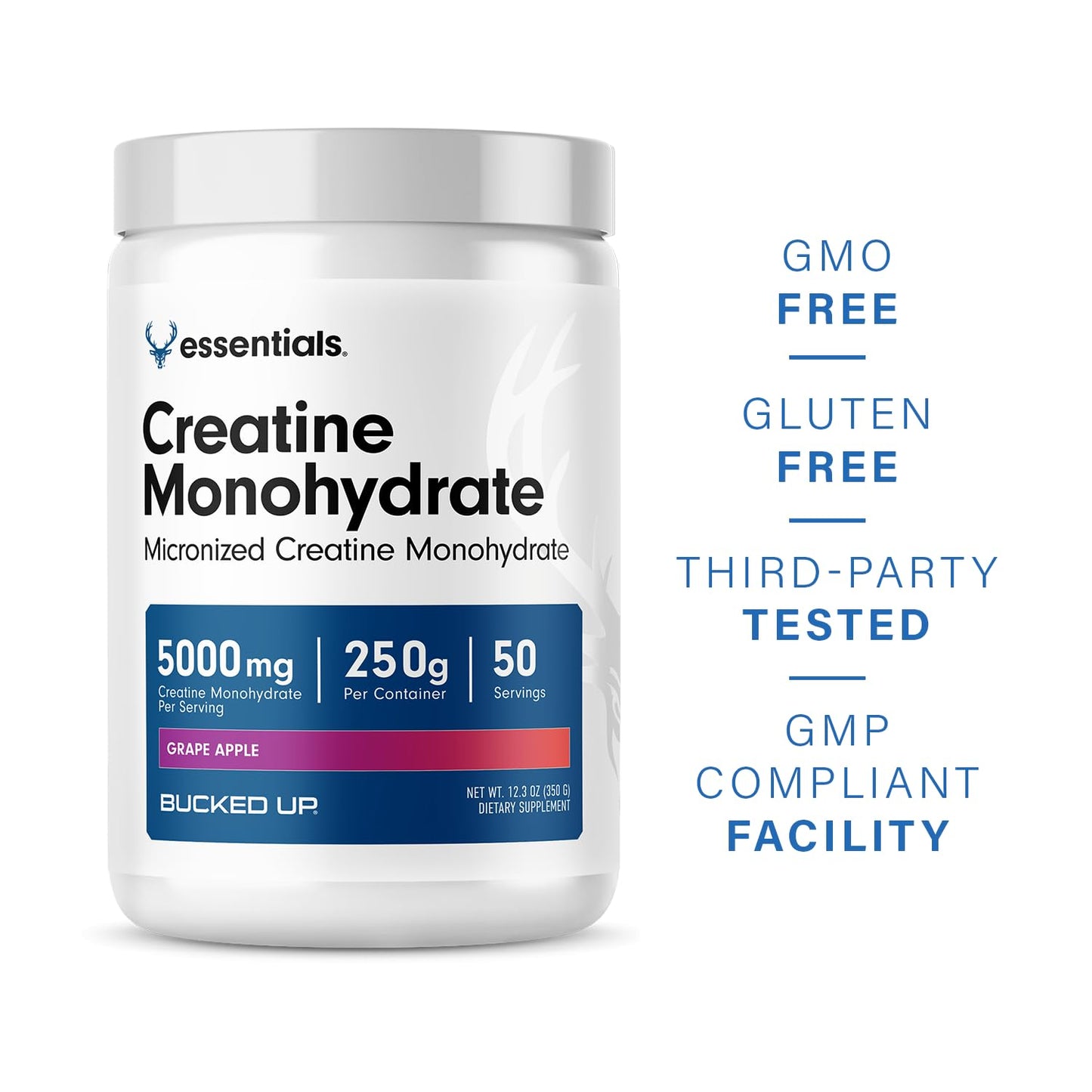 Bucked Up Grape Apple Creatine Monohydrate Powder 12.3
