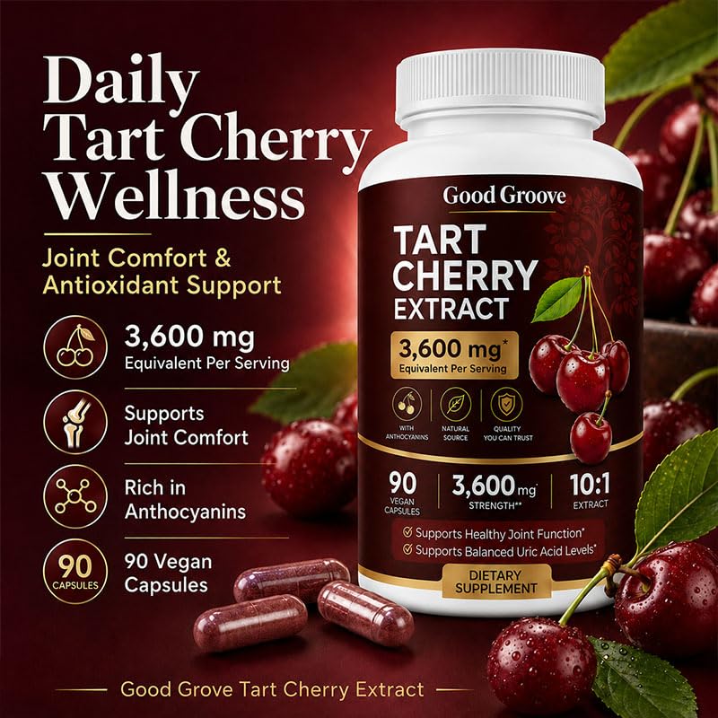 Skinclean Tart Cherry Extract 10:1 High Concentration Formula Capsule 90 Count