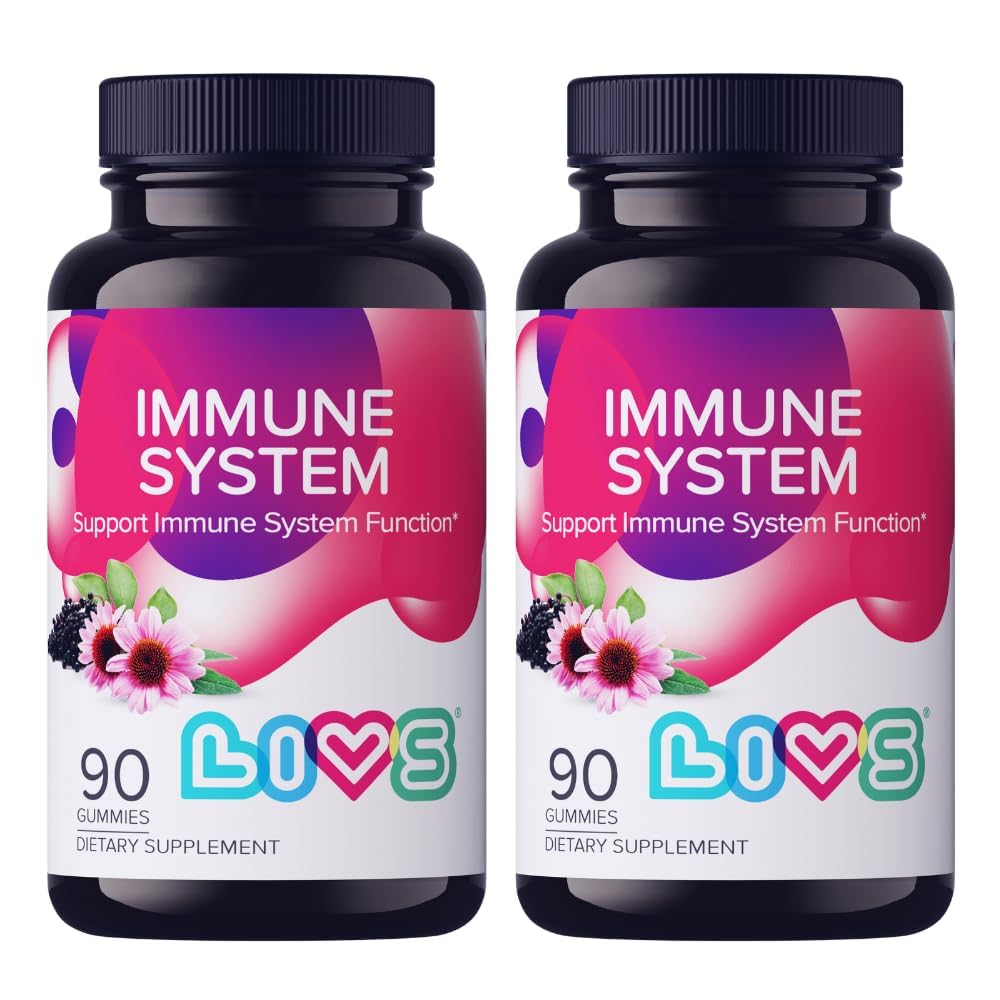 LIVS Immune System Elderberry Gummies, 180 Count