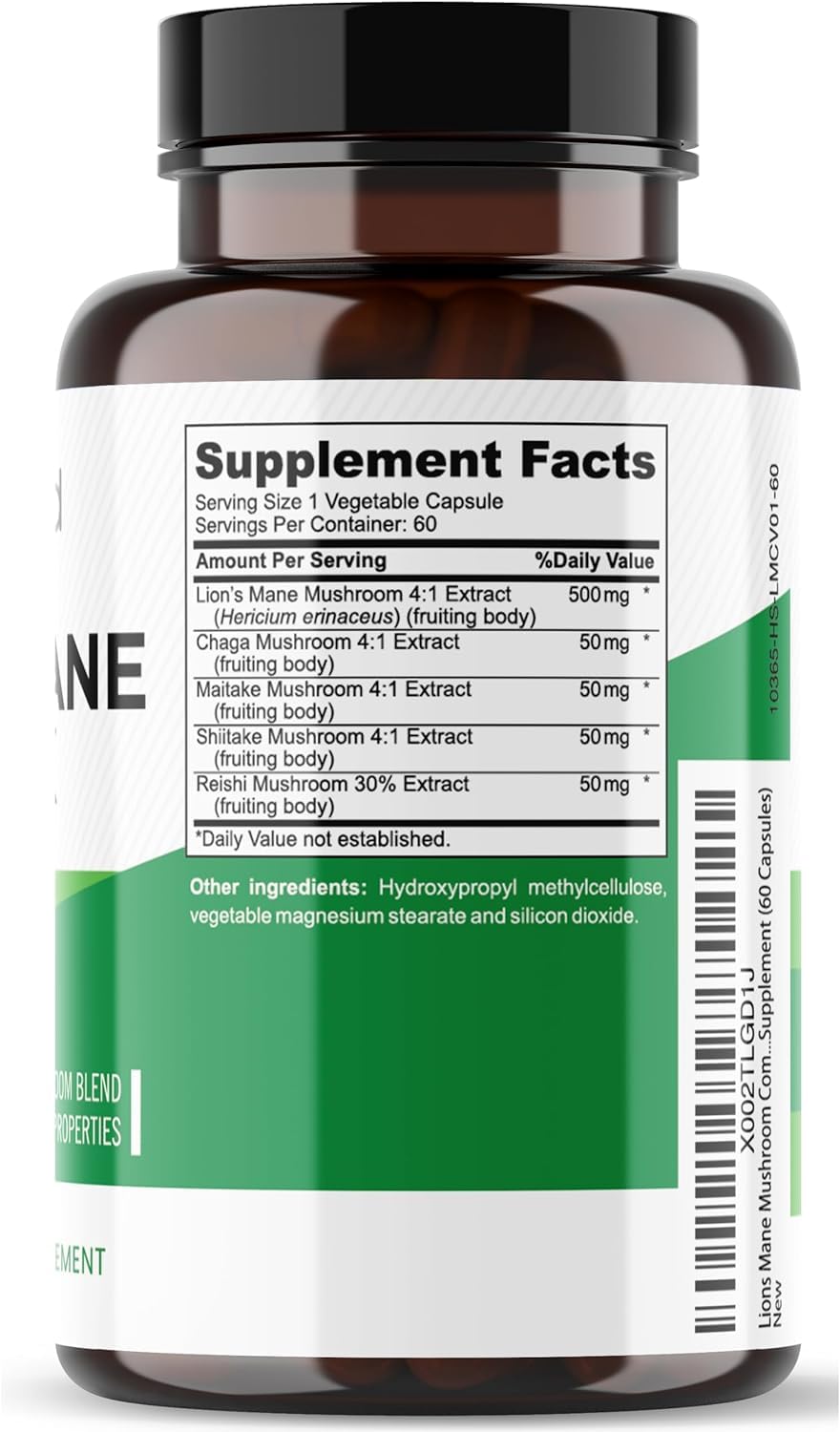 healblend Mushroom Complex Extract with Lion's Mane Fruiting Body Capsules, 60 Count