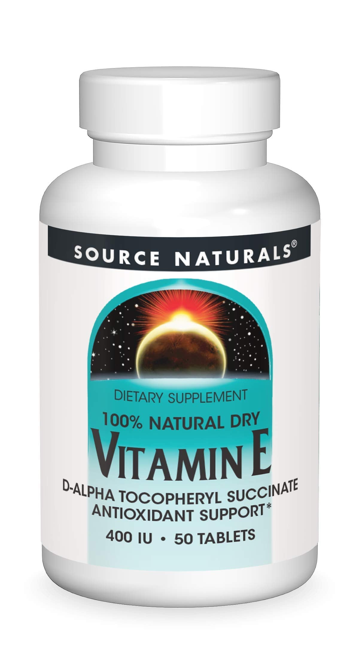 Source Naturals Vitamin E, 400 iu Fat-Soluble Antioxidant Tablet, 50 Tablets