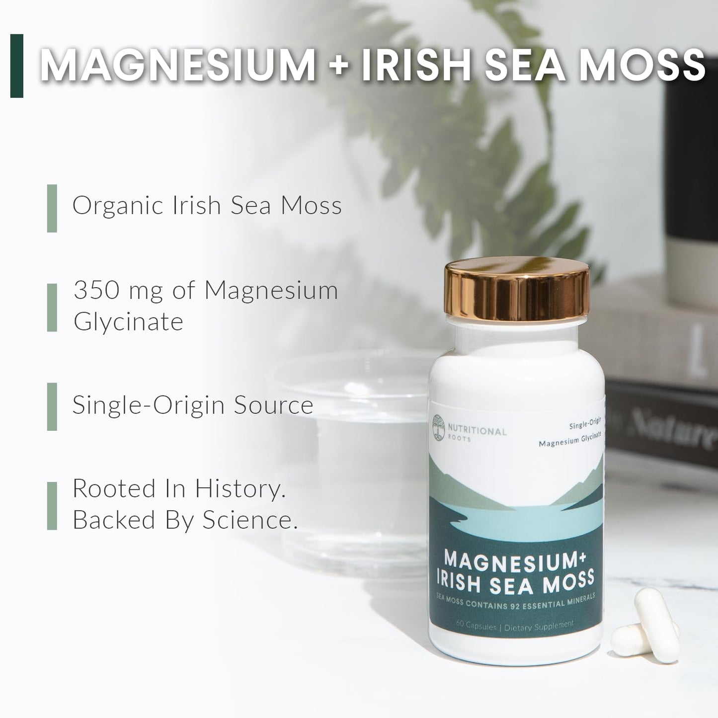 Nutritional Roots Magnesium Irish Sea Moss Capsule, 60 Capsules