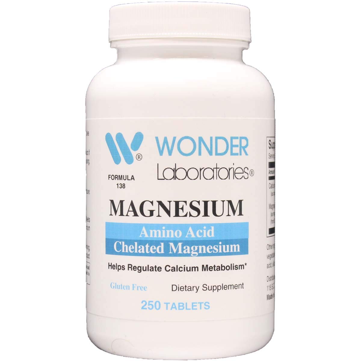 Wonder Laboratories Chelated Magnesium, Amino Acid, Formulated to Provide You with Maximum Absorption Tablets, 250