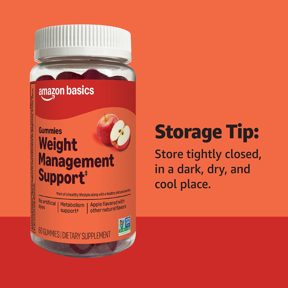 Amazon Basics Weight Management Support Gummy with 400 Mcg Chromium Picolinate, 60 Gummies
