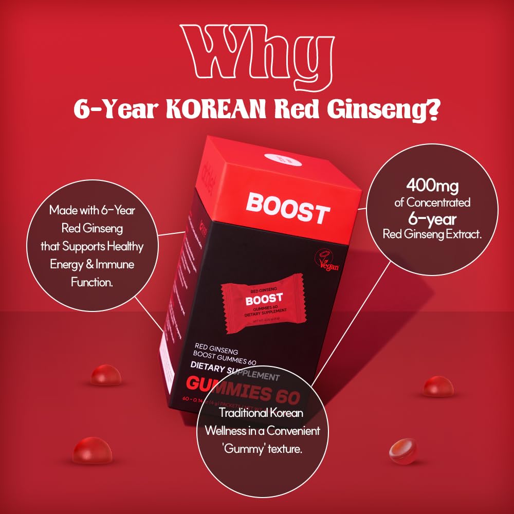 Dr.blet DOCTORBLET Red Ginseng Boost Gummies 60 Count