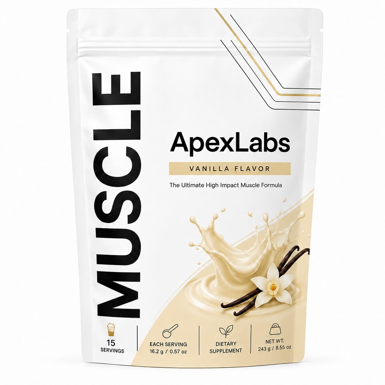 Apex Labs Muscle Powder Vanilla Flavor, 1 Ounce