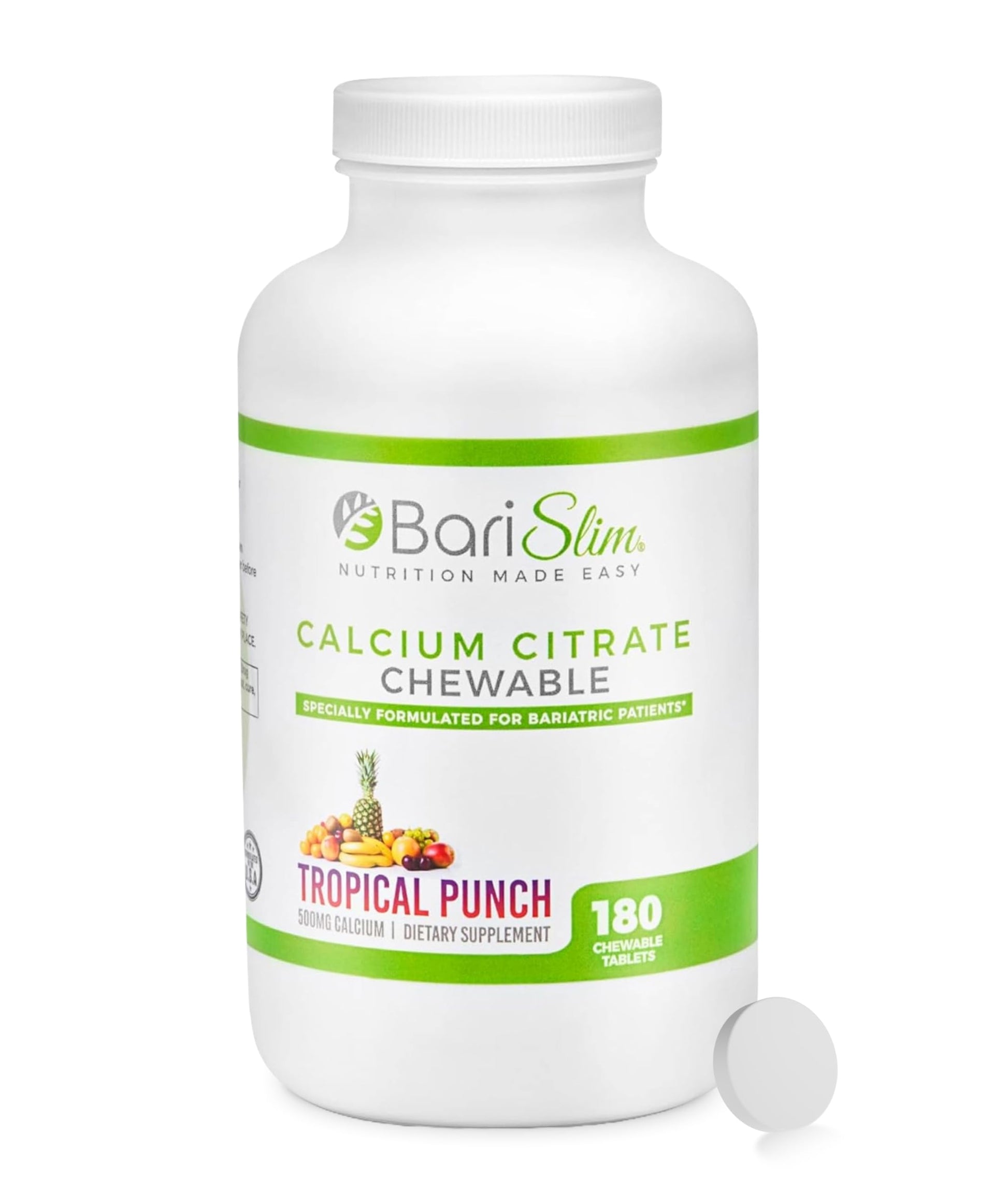 BariSlim Bariatric Calcium Citrate with Magnesium Citrate & Vitamin D 180 Tablets