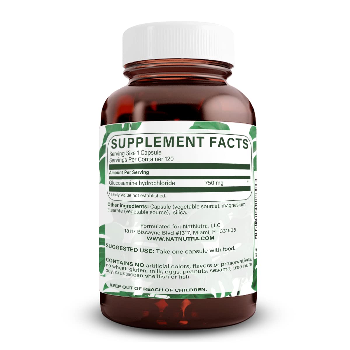 Natural Nutra Glucosamine Hydrochloride Capsules 120 Count