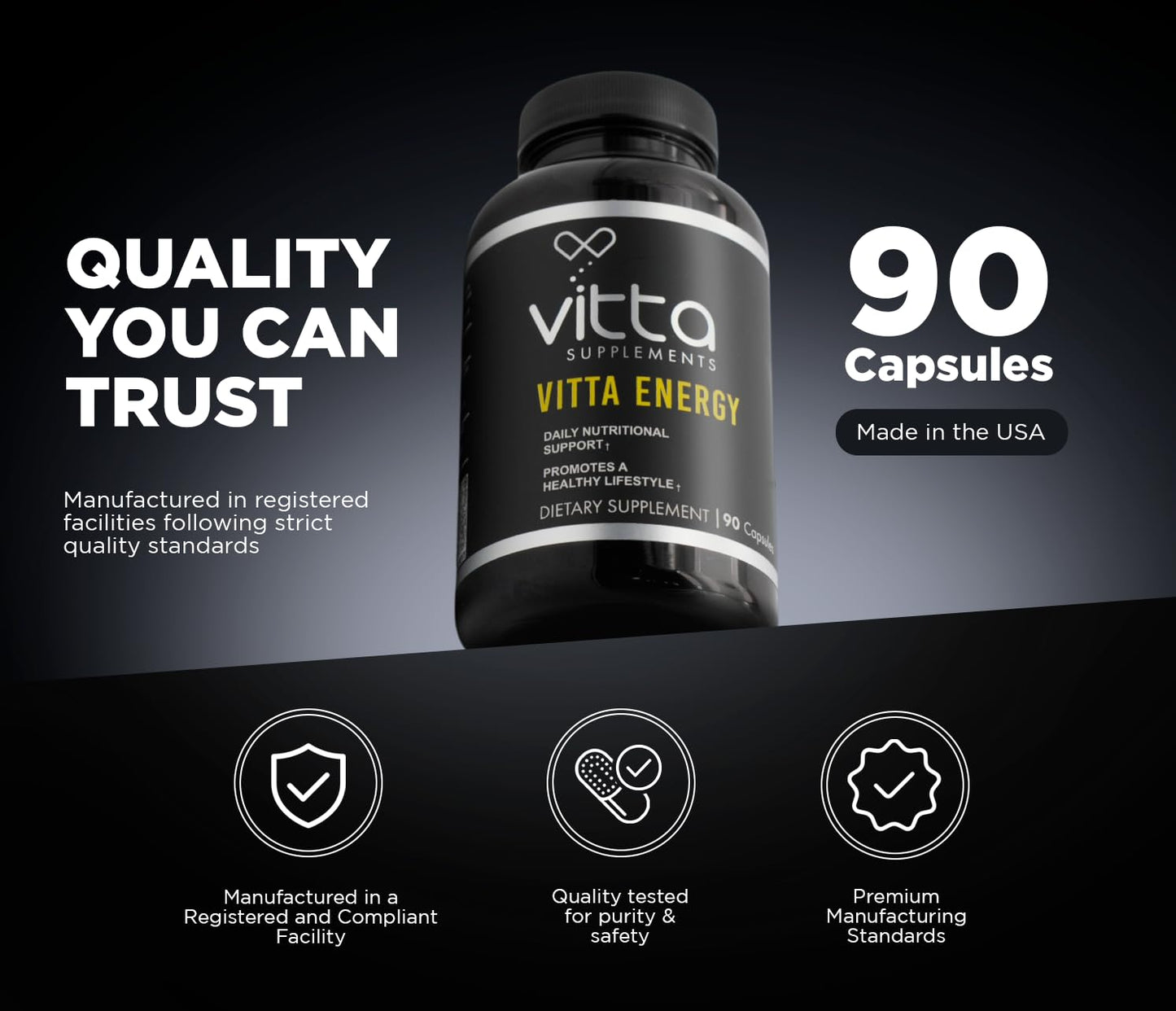 Vitta Supplements Vitta Energy Daily Nutritional Support Capsule, 1 Count