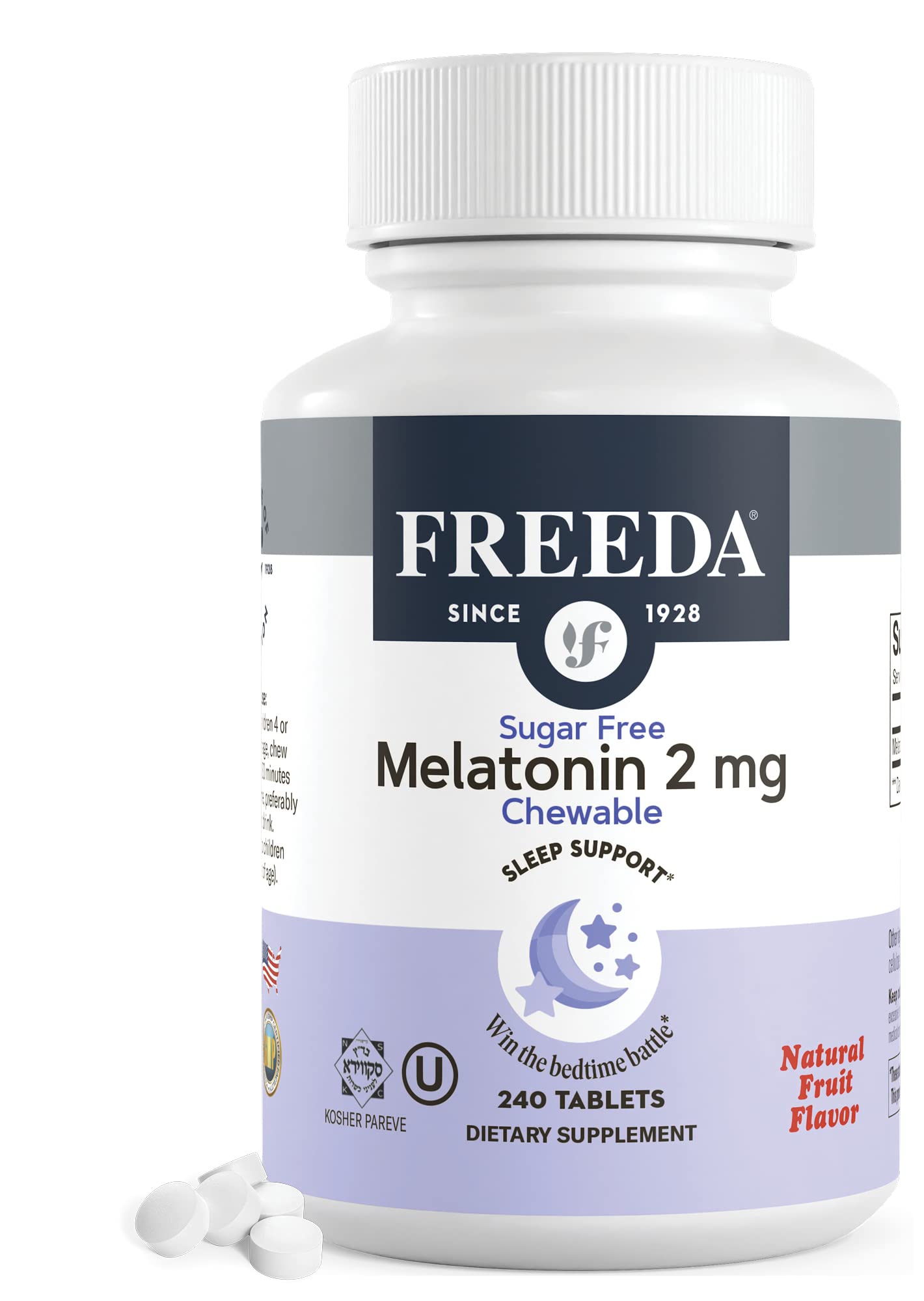FREEDA Melatonin 2mg Sugar-Free Chewable 240 Tablets