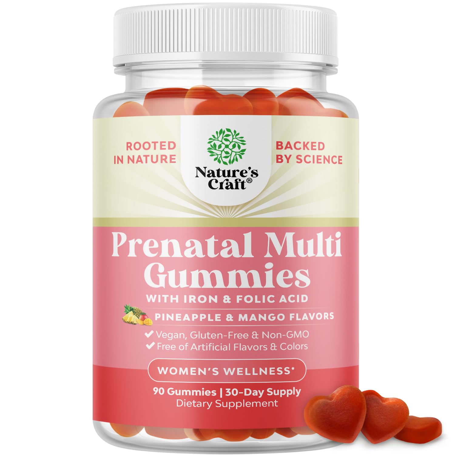 Natures Craft Vegan Prenatal Gummies for Women Gummy 90 Count