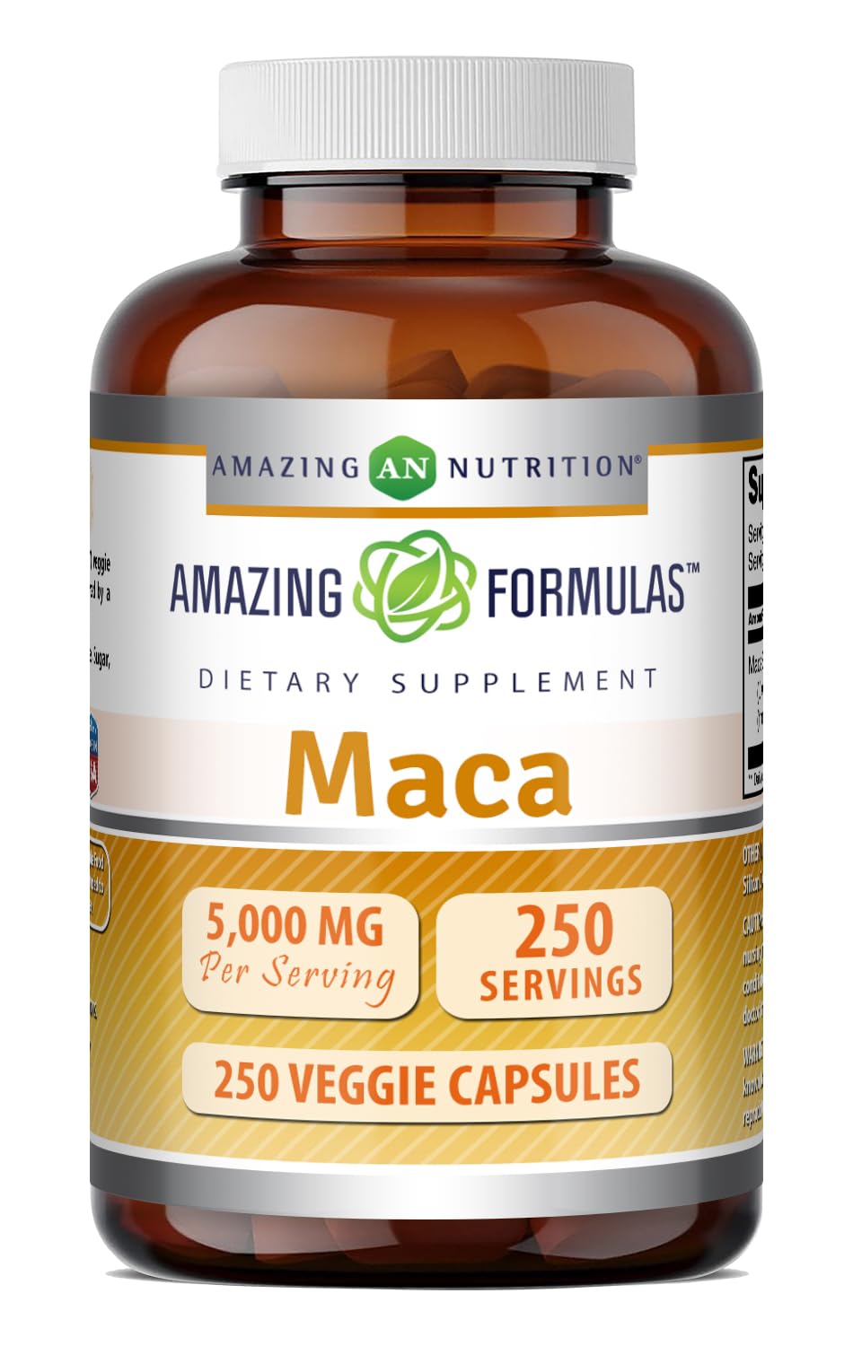 Amazing Nutrition Maca 500 Mg (10:1 Extract) Veggie Capsules, 1 Count