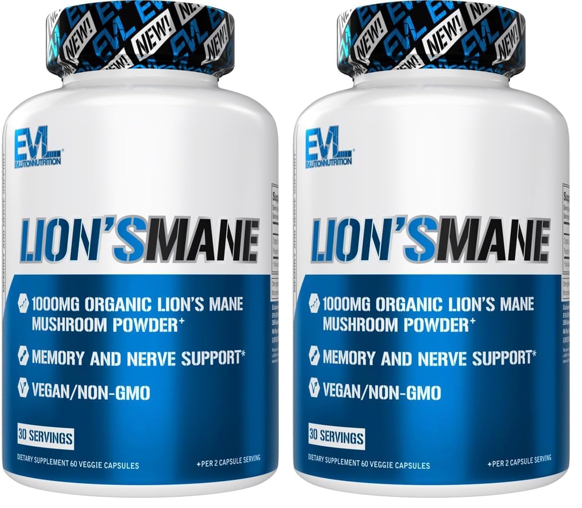Evlution Organic Lion’s Mane Mushroom Capsules 120 Count