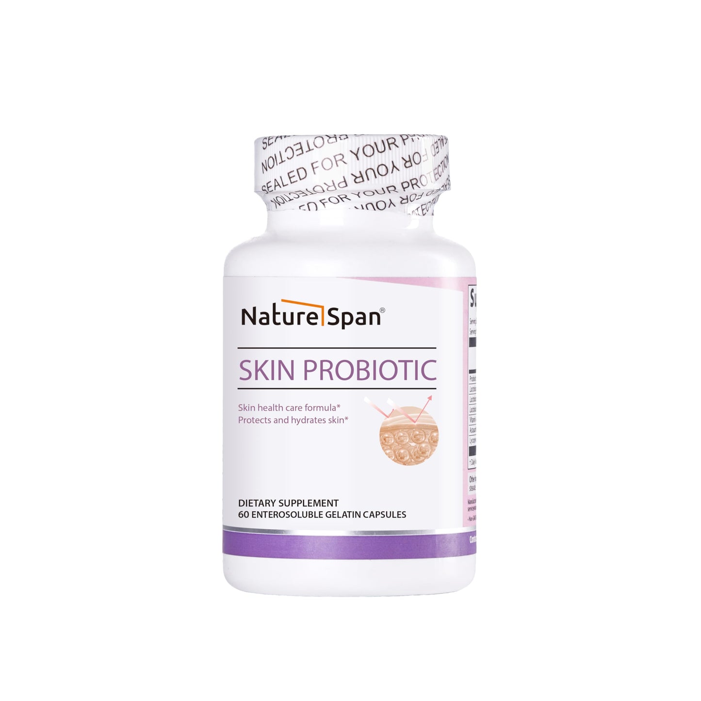NATURESPAN Skin Probiotic 30 Billion Cultures (3 Strains) with Carotene, Astaxanthin & Lycopene Capsules, 60 Capsules