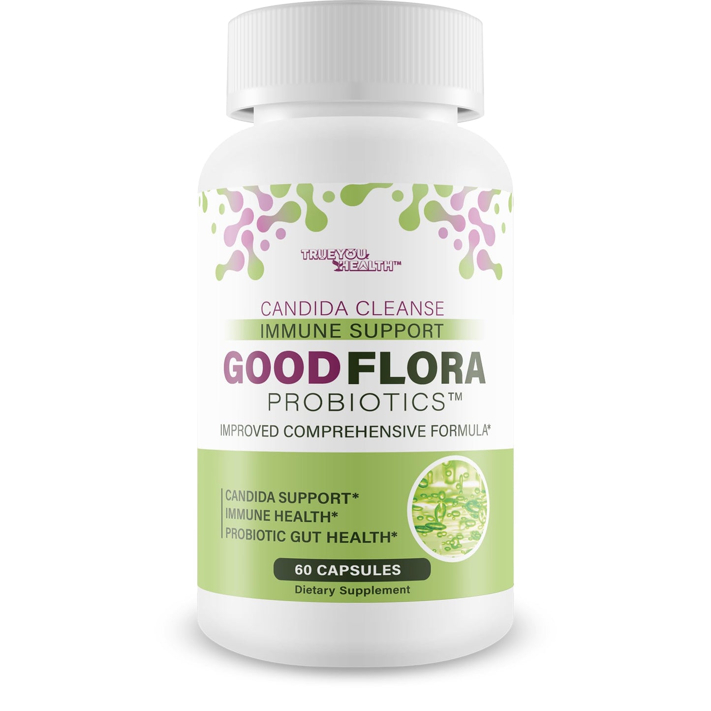 True You Health Good Flora Probiotics Candida Cleanse Capsules, 60 Count